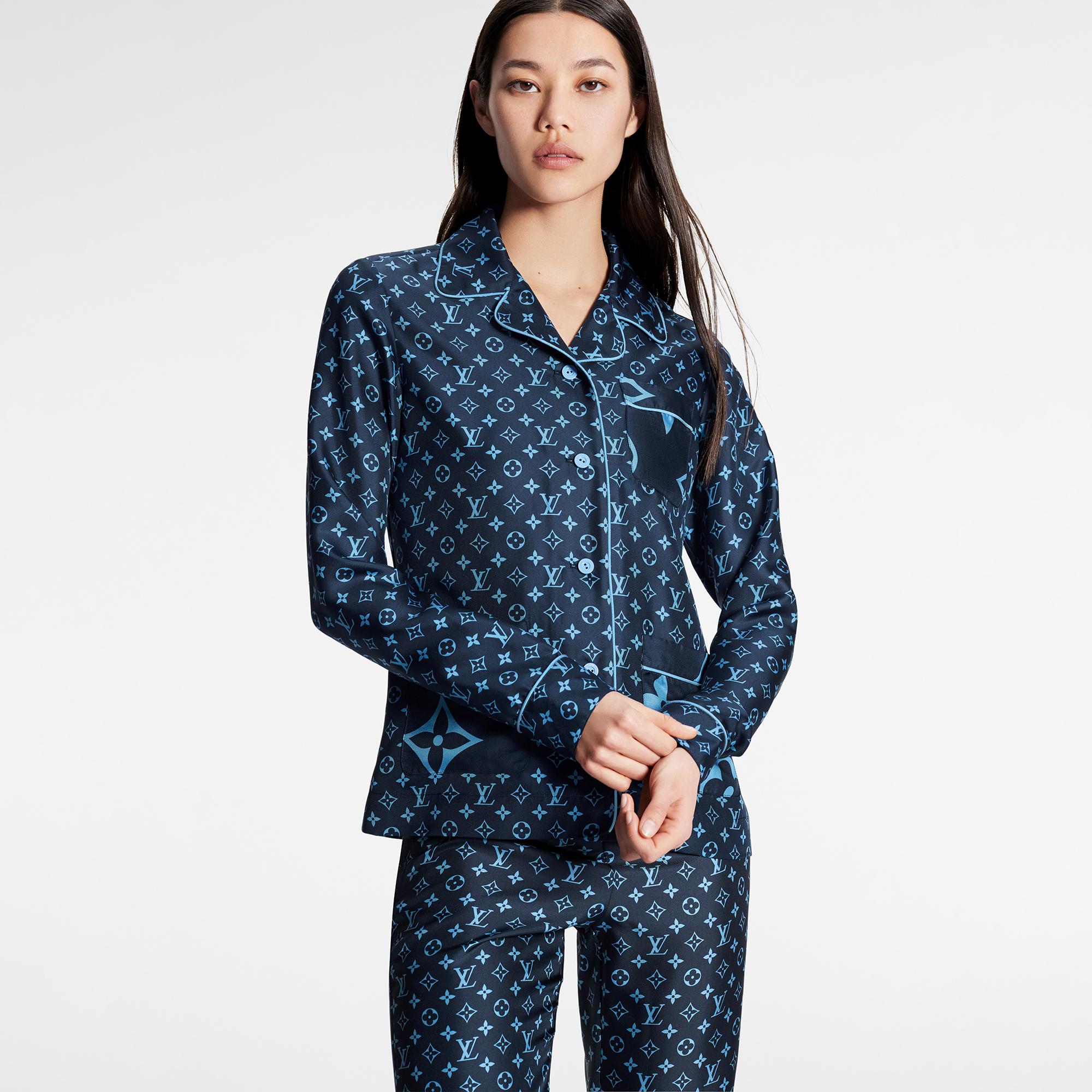 Midnight Mixed Monogram Pajama Shirt Ready to Wear LOUIS VUITTON